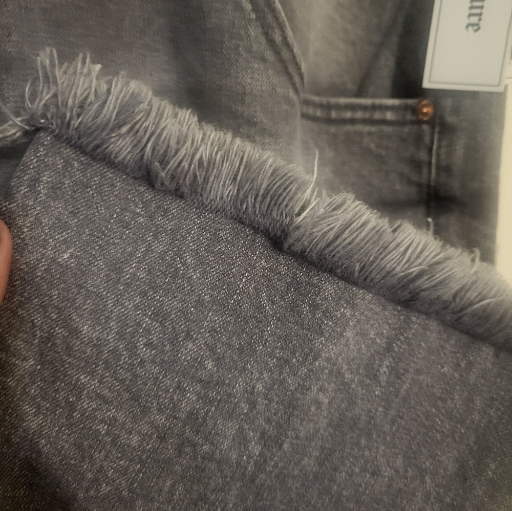 Juicy Couture Venice Grey Marble Wash Straight Leg Frayed Hem Jeans Plus 20W NWT - Picture 3 of 8